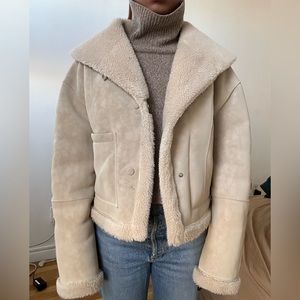 The Open Product reversible beige tailored fleece jacket